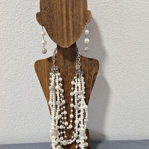 Elegant Pearl and Silver Jewelry Set